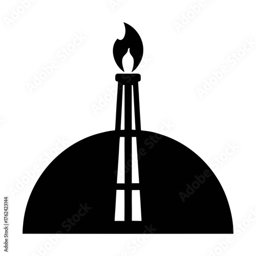 Oil and gas industry vector icon for energy production and industrial design needs black and white