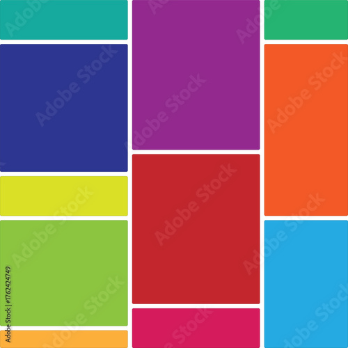 Modern Bento Grid Poster – Colorful Modular Layout Design