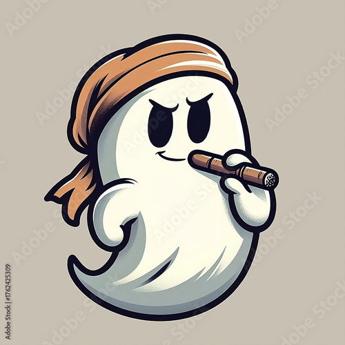 Fantasma fumador con pañuelo