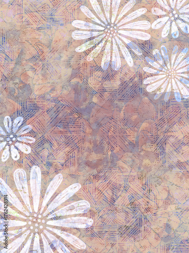 Distressed vintage floral scrapbook paper