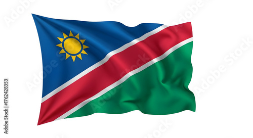 Free Download Namibian flag waving isolated png transparent background - GFXLoad