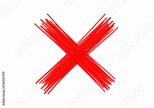 Bold Red X Mark Symbolizing Error or Deletion.