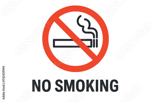 Free Download No smoking sign with forbidden cigarette icon, representing public place restriction and health warning - GFXLoad