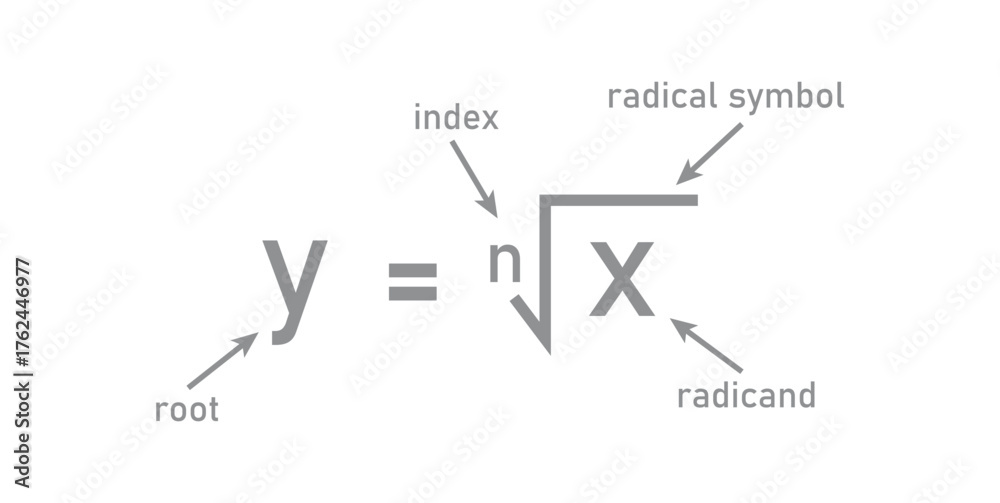 Naklejka premium Nth Root Function in Mathematics.