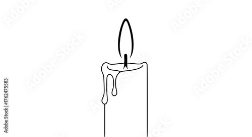  Vector of a candle burning slowly