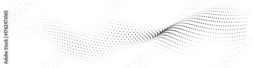 Graceful halftone wave sweeping left to right, layered dots creating depth, balanced white margins, premium minimalist background for tech brands, product mockups, tasteful corporate scenes, calm moti