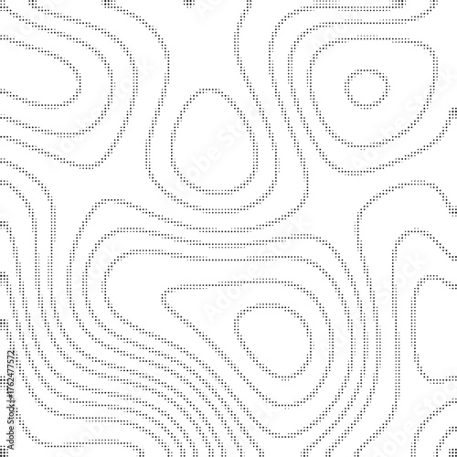 Playful organic contour map lines with rounded cells, soft spacing on white, modern minimal pattern suited for branding stationery wrapping and sleek UI skins