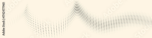 Soft beige dotted wave creating gentle curves and smooth halftone depth, minimal abstract mesh ideal for clean branding elegant layouts and modern UI headers