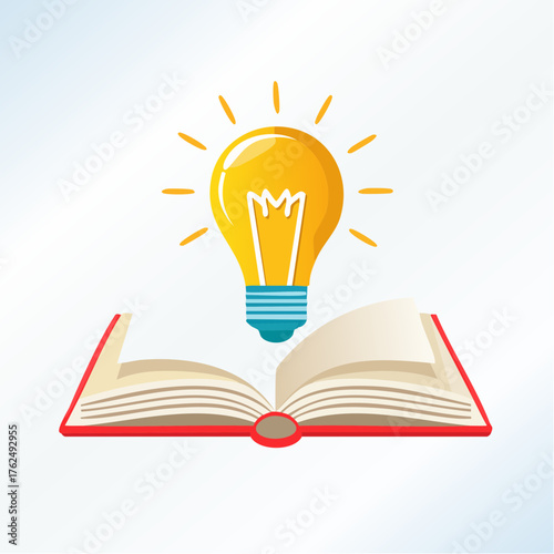 Illustration depicting the synergy of knowledge and inspiration through reading and ideas generation