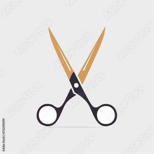 Minimalist scissors emblem isolated on a neutral background, perfect for design usage