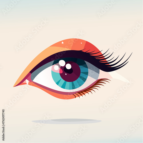 Vibrant and Stylized Eye Illustration Depicting Beauty, Vision, and Artistic Design