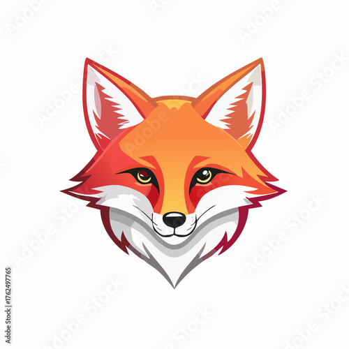 Vibrant fox head illustration in a modern style, perfect for branding or logos