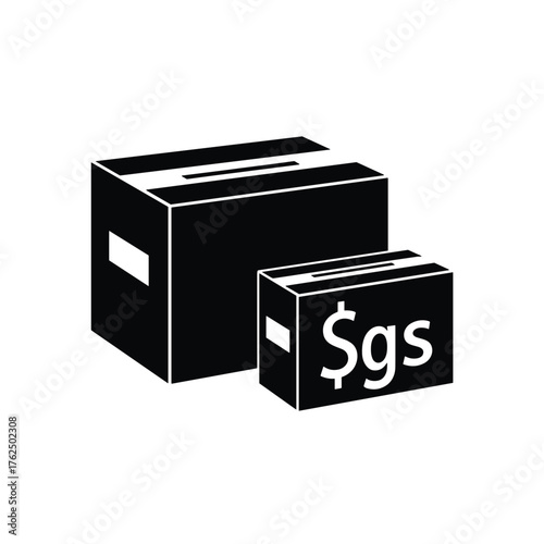 Two boxes with different prices on a white background for price comparison  