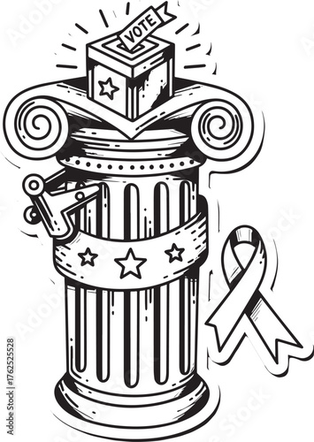 Political participation concept represented through illustration