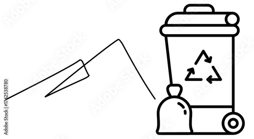 Recycling container vector image for sustainable living and environmental conservation concept design element