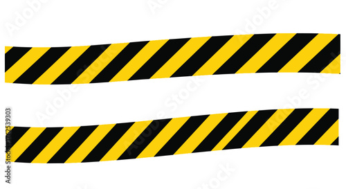 Two caution stripes with black and yellow diagonal lines on white
