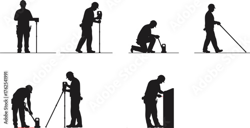 Cabinet assembly illustration, construction worker, power drill, screwdriver use, wall cabinet, safety helmet, carpentry process, furniture installation, repair work, training skills