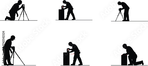 Cabinet assembly illustration, construction worker, power drill, screwdriver use, wall cabinet, safety helmet, carpentry process, furniture installation, repair work, training skills