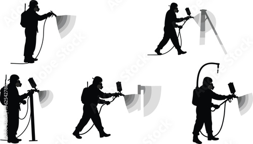 Cabinet assembly illustration, construction worker, power drill, screwdriver use, wall cabinet, safety helmet, carpentry process, furniture installation, repair work, training skills