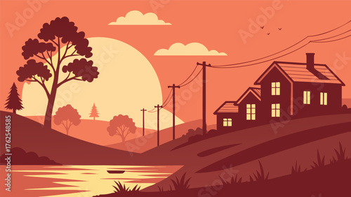 -flat-vector-silhouette-illustration-of-a-peaceful.eps