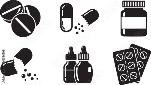 Pill Box Silhouette Vector Art