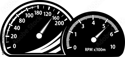 ofvs294 OutlineFilledVectorSign ofvs - speedometer tachometer vector icon . speed motion . tacho . fast car . isolated transparent . black outline and filled version . AI 10 / EPS 10 / PNG . g11634
