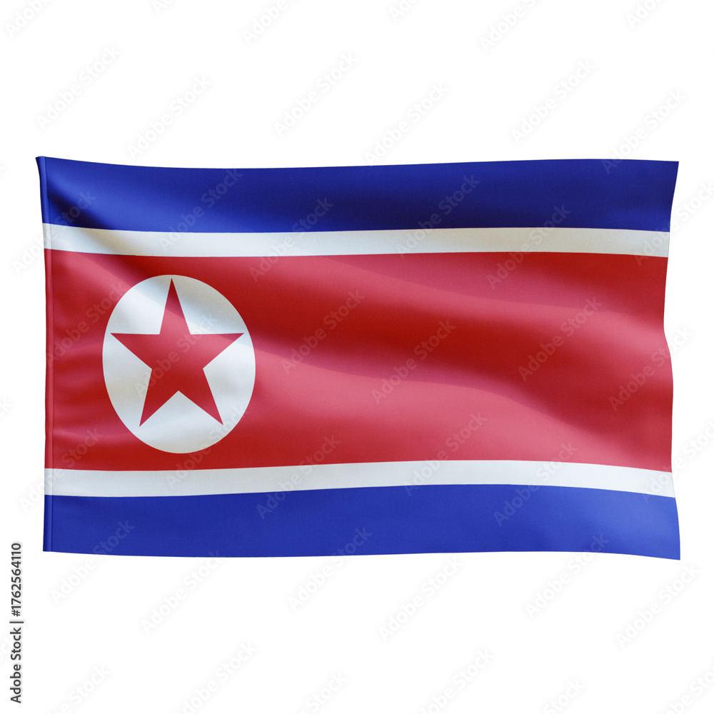 Fototapeta premium North Korea flag on transparent background png