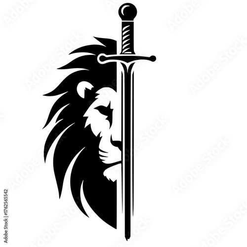 The lion's face is sharp