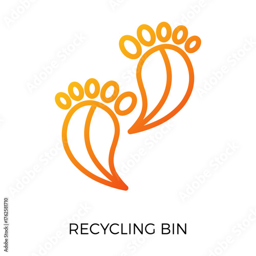 Sustainable Lifestyle Recycling Bin gradiation icon representing sustainable lifestyle recycling bin in sustainable lifestyle and eco-friendly theme
