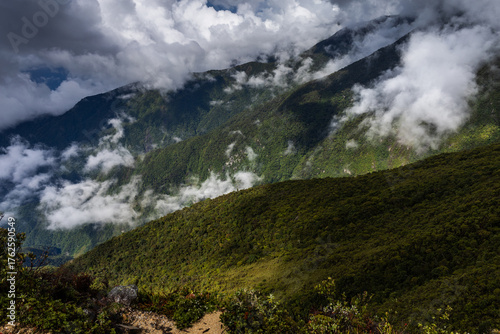 Exploring Caracas, Venezuela. Semi-paramo vegetation and landscape in Waraira Repano National Park. Hiking in the Avila Mountains