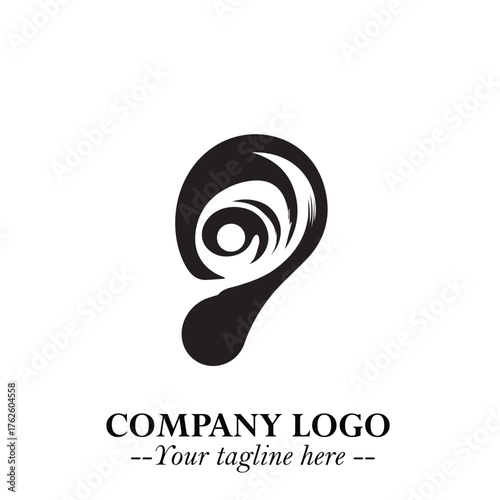 Modern Ear Logo Symbol with Minimalist Line Art Style and Elegant Professional Design
