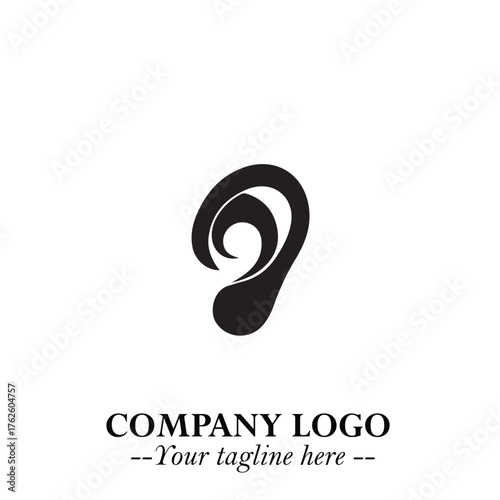 Modern Ear Logo Symbol with Minimalist Line Art Style and Elegant Professional Design

