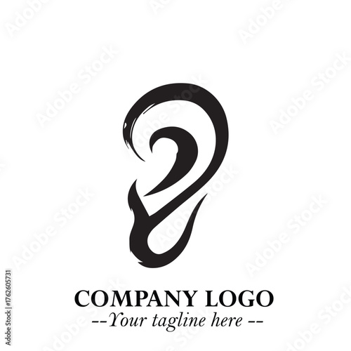 Modern Ear Logo Symbol with Minimalist Line Art Style and Elegant Professional Design

