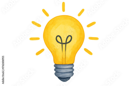Light bulb illustration shedding light on new ideas, creativity, innovation, and problem solving, transparent background