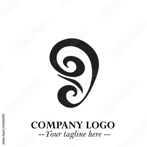 Modern Ear Logo Symbol with Minimalist Line Art Style and Elegant Professional Design
