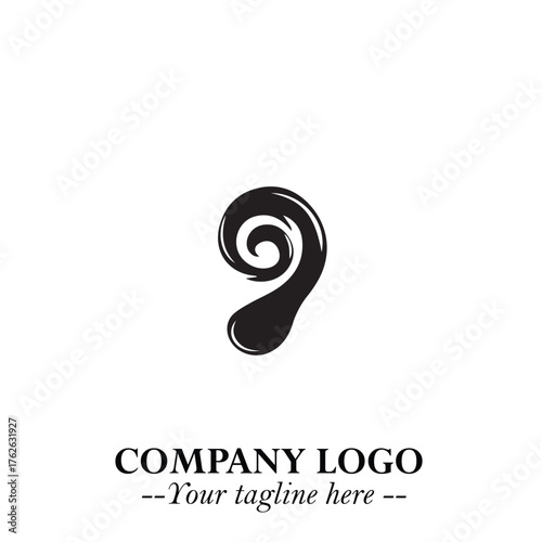 Modern Ear Logo Symbol with Minimalist Line Art Style and Elegant Professional Design
