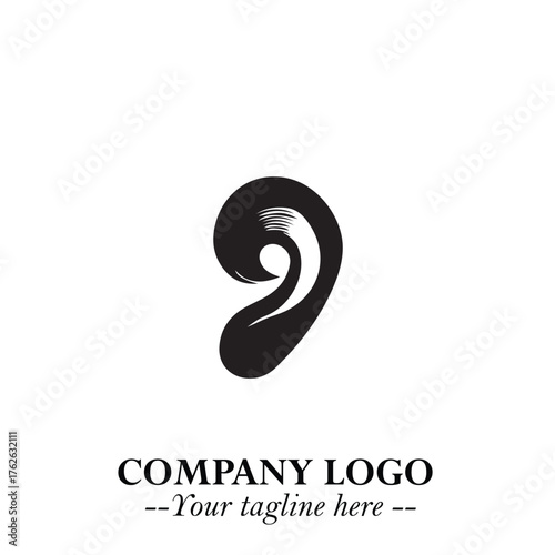 Modern Ear Logo Symbol with Minimalist Line Art Style and Elegant Professional Design

