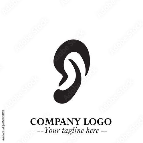 Modern Ear Logo Symbol with Minimalist Line Art Style and Elegant Professional Design
