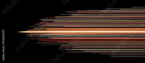 Abstract Light Trails on Black Background.