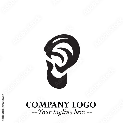 Modern Ear Logo Symbol with Minimalist Line Art Style and Elegant Professional Design
