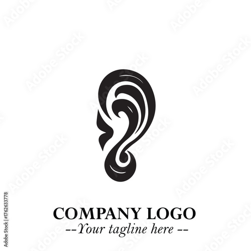 Modern Ear Logo Symbol with Minimalist Line Art Style and Elegant Professional Design
