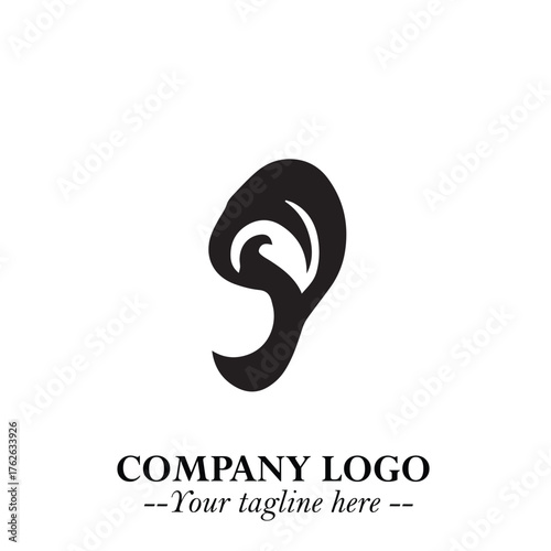 Modern Ear Logo Symbol with Minimalist Line Art Style and Elegant Professional Design
