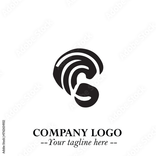 Modern Ear Logo Symbol with Minimalist Line Art Style and Elegant Professional Design
