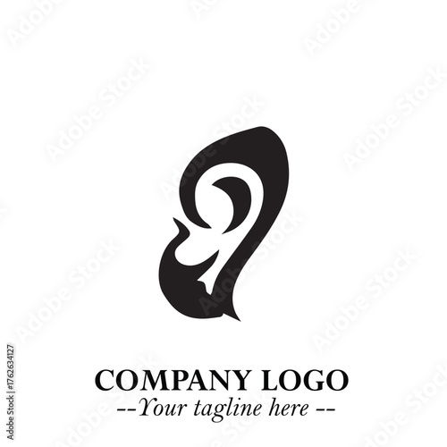 Modern Ear Logo Symbol with Minimalist Line Art Style and Elegant Professional Design
