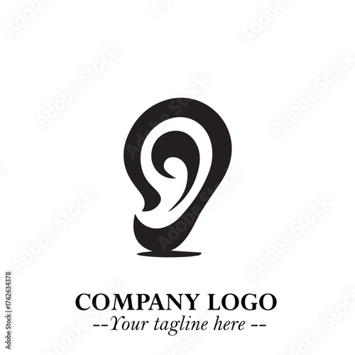 Modern Ear Logo Symbol with Minimalist Line Art Style and Elegant Professional Design

