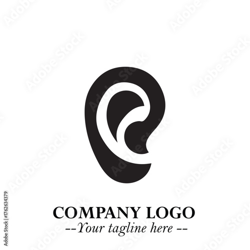 Modern Ear Logo Symbol with Minimalist Line Art Style and Elegant Professional Design
