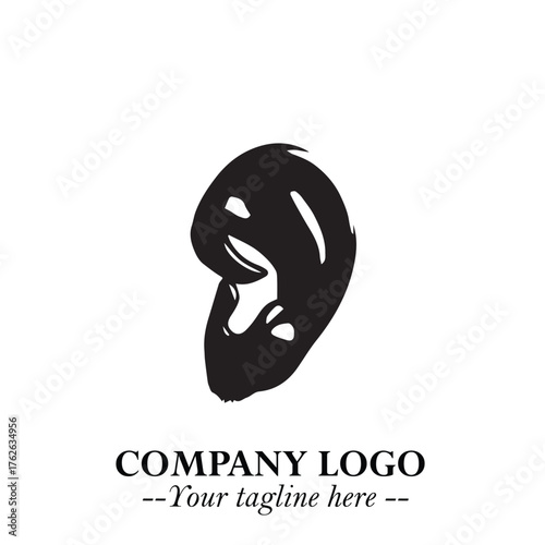 Modern Ear Logo Symbol with Minimalist Line Art Style and Elegant Professional Design
