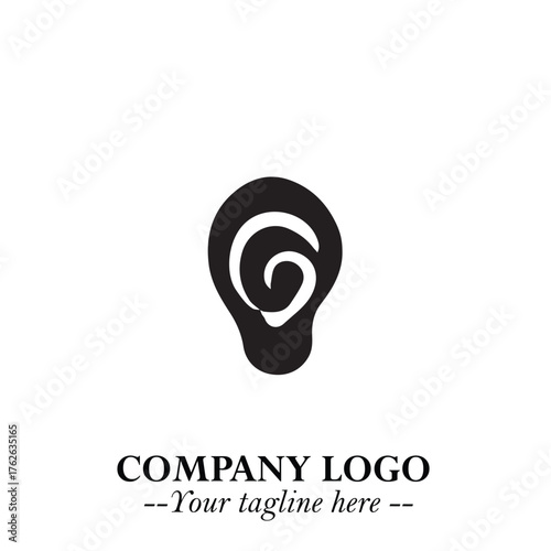 Modern Ear Logo Symbol with Minimalist Line Art Style and Elegant Professional Design
