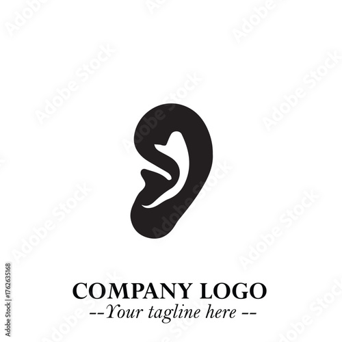 Modern Ear Logo Symbol with Minimalist Line Art Style and Elegant Professional Design
