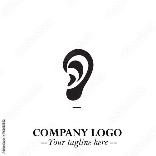 Modern Ear Logo Symbol with Minimalist Line Art Style and Elegant Professional Design
